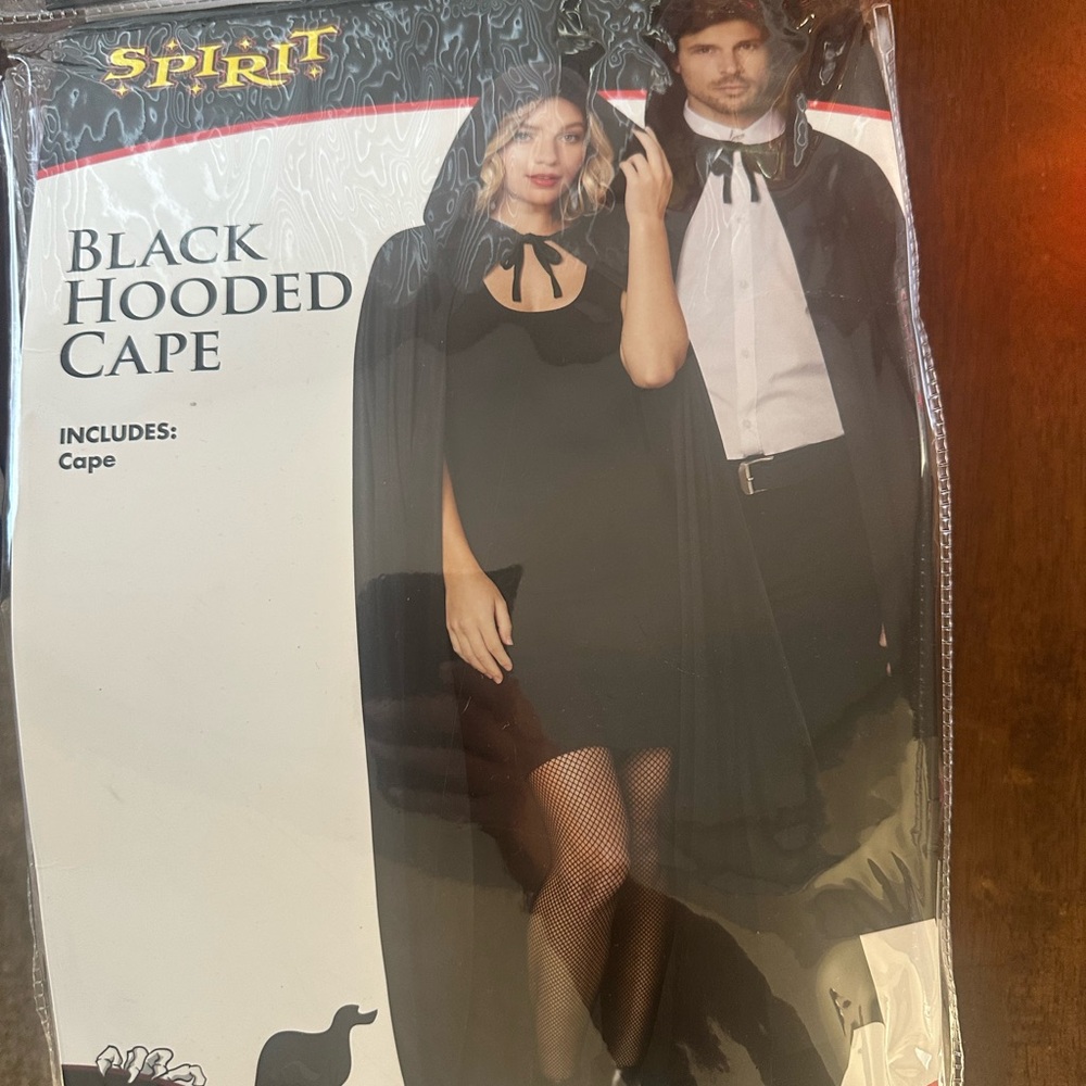 Spirit Midnight Black Cape with Hood